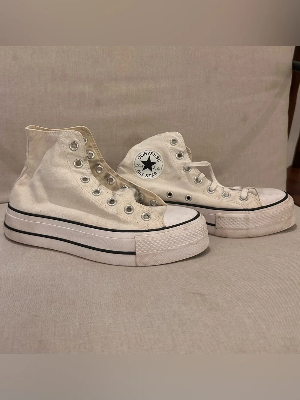 Converse Platform High Top Sneakers - Off-White - Picture 1 of 3